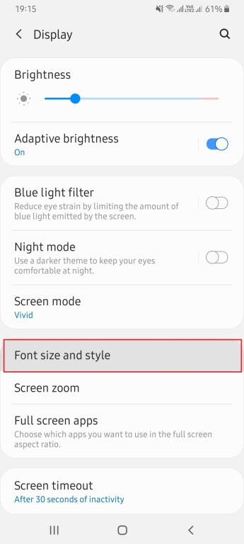 Font size and style یا سبک و اندازه فونت اندروید