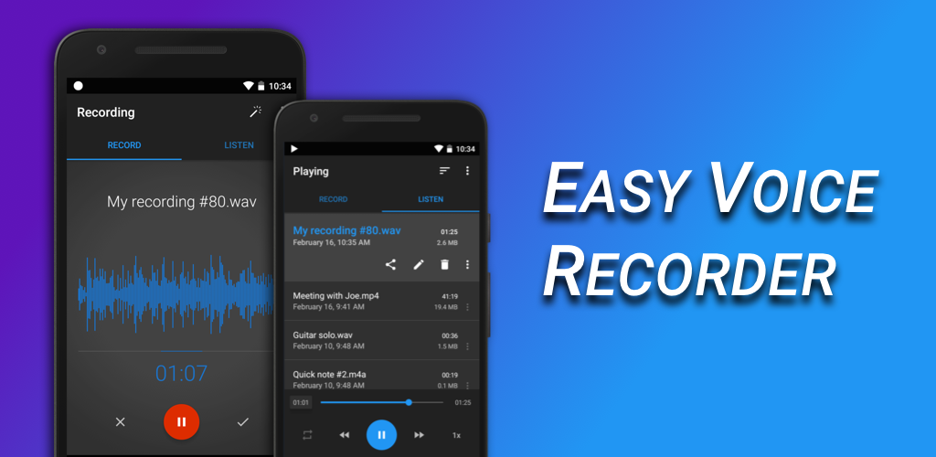 دانلود ایزی ویس ریکوردر (Easy Voice Recorder Pro) برنامه ضبط صدا برای اندروید